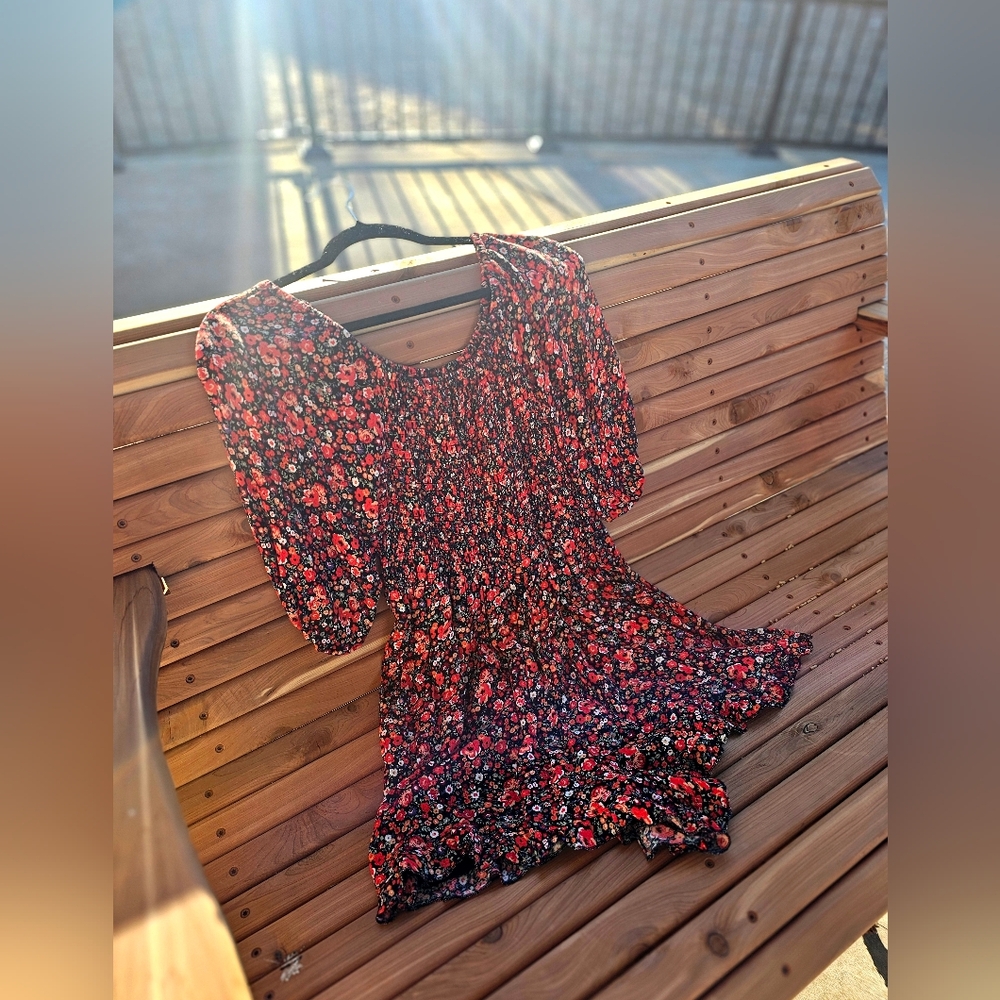 Doll Spring/Summer Red Flower Romper